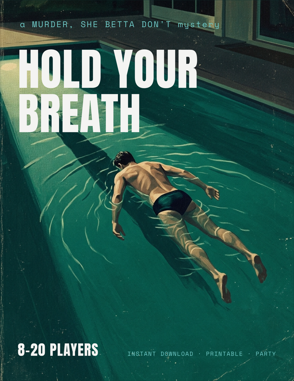 Hold Your Breath cover — a gay resort murder mystery party kit