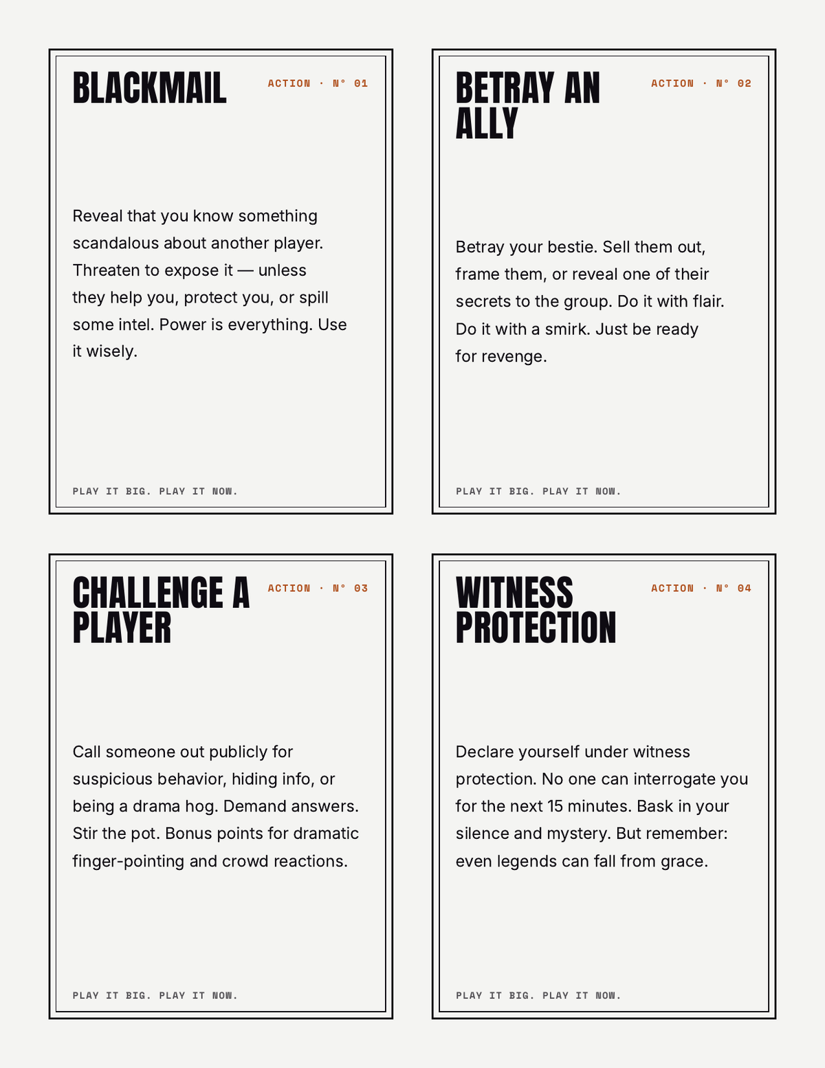 More action cards from Icons Never Die