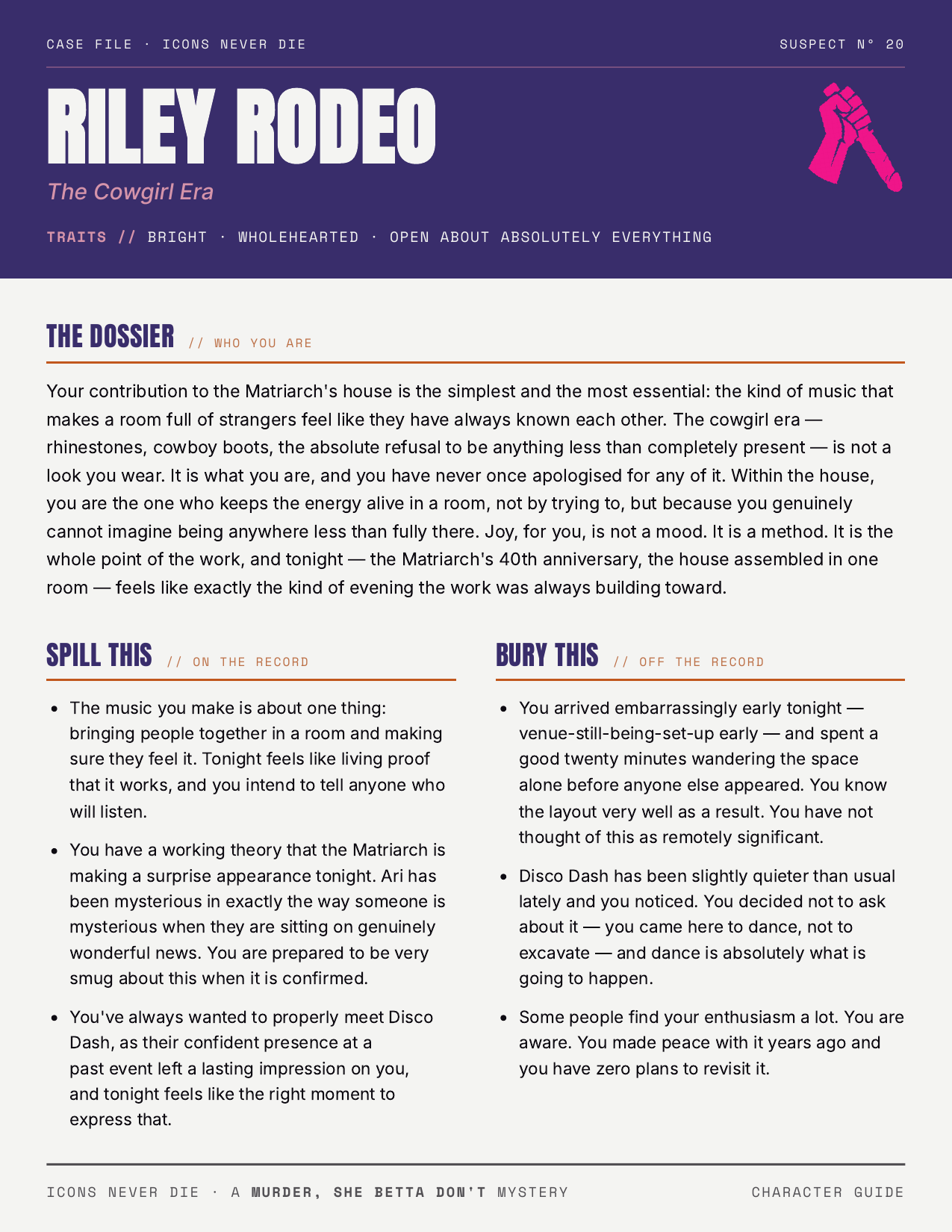 Icons Never Die — A Queer Murder Mystery Party Kit